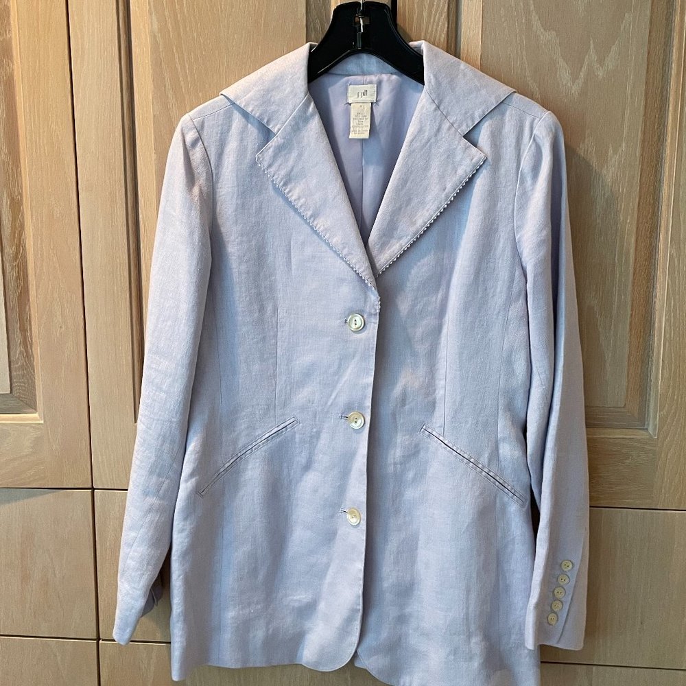 J. Jill Linen Lavender Long Blazer Size 6